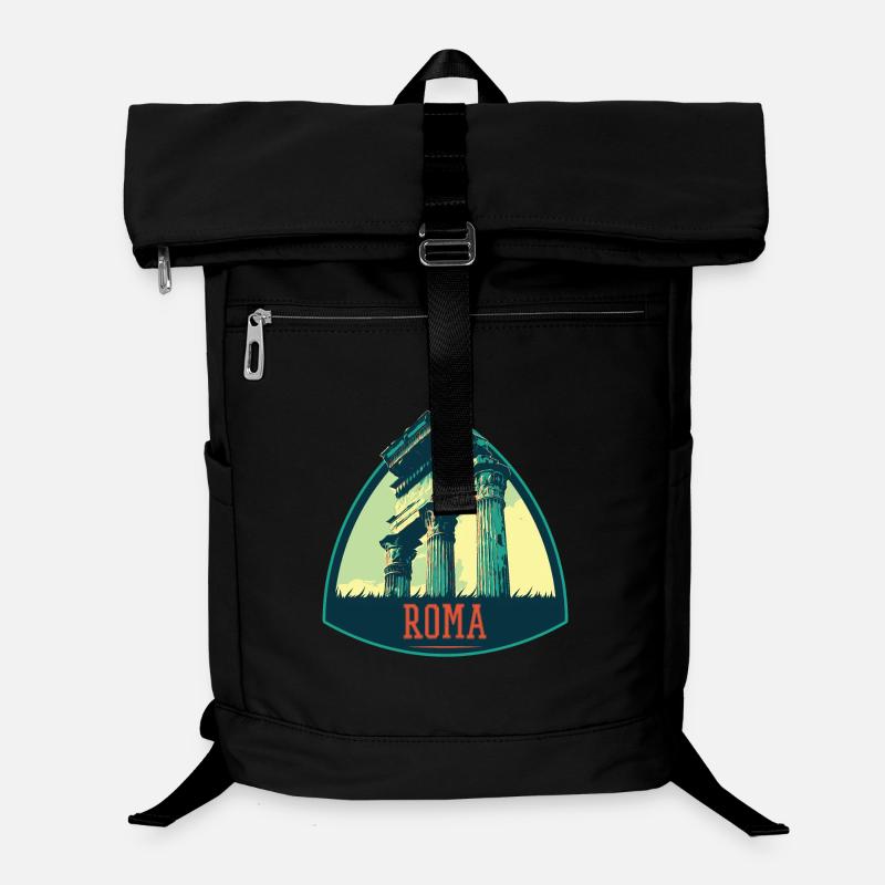 Illustration of Ancient Ruins in Rome Laptop Backpack