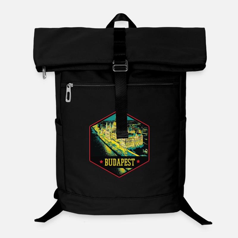 Nächtliche Illustration Historisches Budapest Laptop-Rucksack 