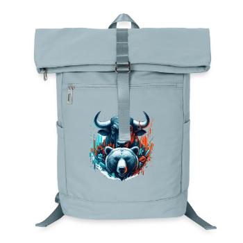 Finance Taurus Bear Stock Market Wall Street Gift - Laptop Backpack - ice blue - Front