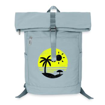 Plage Vintage Noir Jaune - Sac à dos ordinateur - bleu glacier - Devant