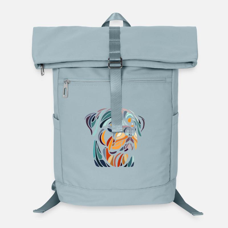 Rottweiler Hundekopf Geometrie Polygon Kunst Laptop-Rucksack 
