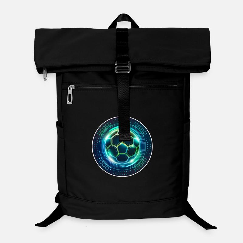 Neon Football Tech Emblem - Laptop Backpack - black