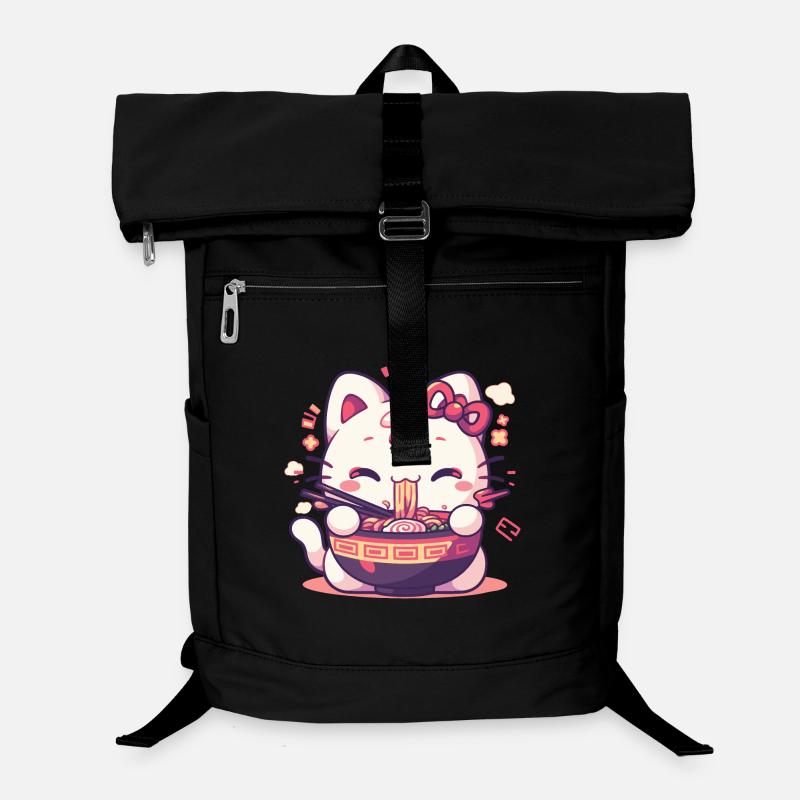 Chat qui mange des Ramens Sac à dos ordinateur