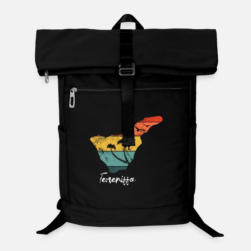 Tenerife map outline Canary Islands holiday vintage Laptop Backpack
