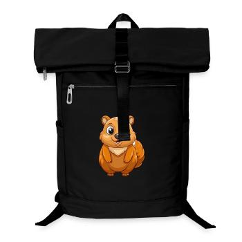 Groundhog Cute Mascot Cartoon Character Kawaii - Laptop Backpack - black - Front