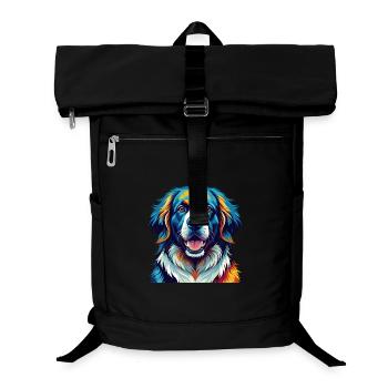 Große Pyrenäen Hunderasse Bunte Karikatur Kawaii - Laptop-Rucksack  - Schwarz - Vorne