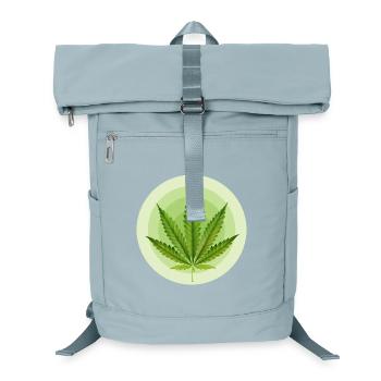 Kreisförmiges grafisches Cannabisblatt - Laptop-Rucksack  - Eisblau - Vorne