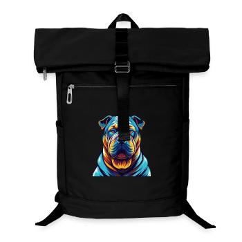 Shar Pei Dog Breed Colorful Cartoon Kawaii - Laptop Backpack - black - Front