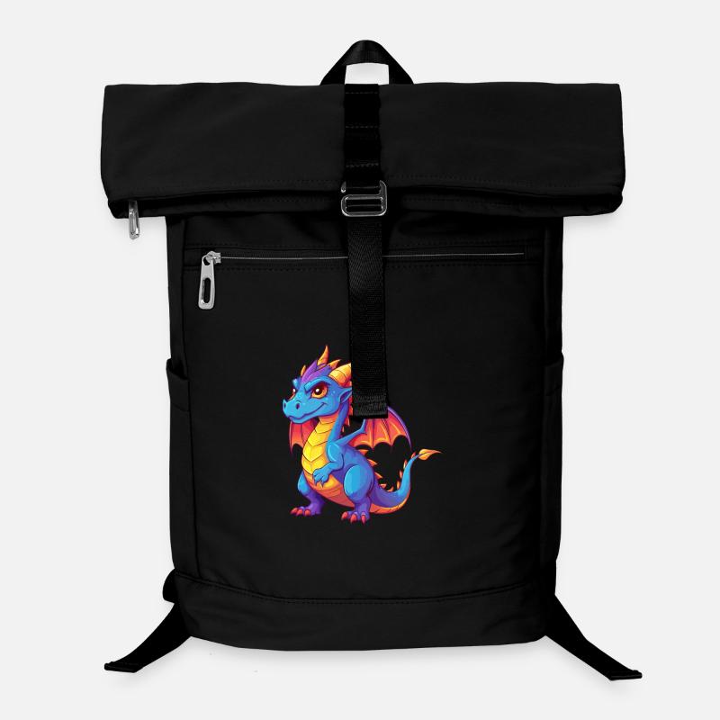 Drache Bunte Kawaii Cartoon Figur Clipart Laptop-Rucksack 