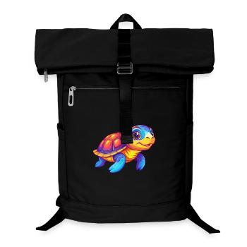 Schildkröte Bunte Kawaii Cartoon Figur Clipart - Laptop-Rucksack  - Schwarz - Vorne