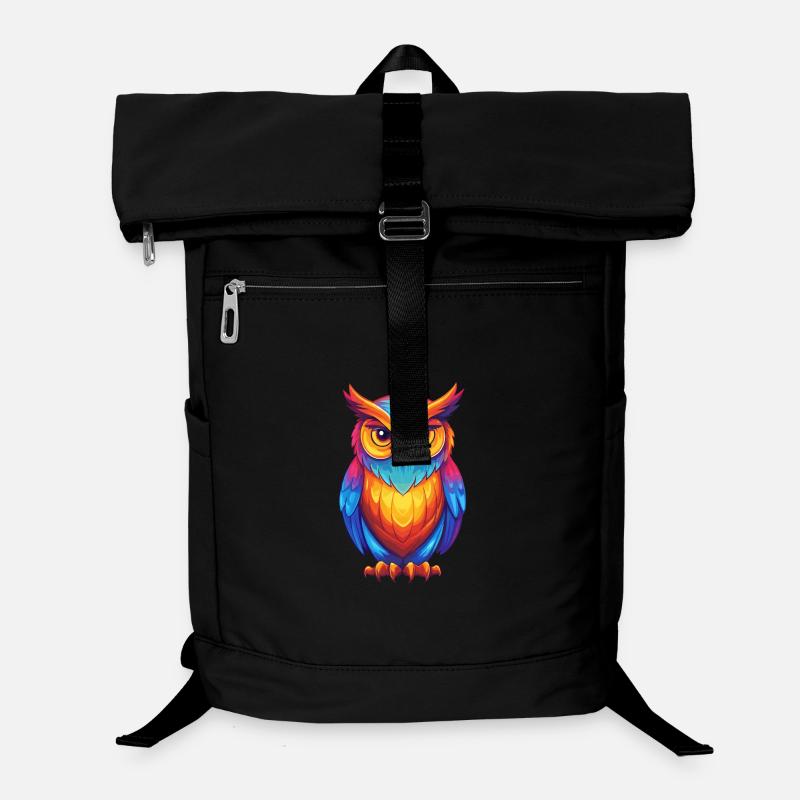 Eule Bunte Kawaii Cartoon Figur Clipart Laptop-Rucksack 