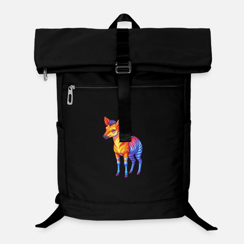 Okapi Bunte Kawaii Cartoon Figur Clipart Laptop-Rucksack 