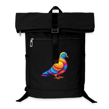 Taube Bunte Kawaii Cartoon Figur Vogel - Laptop-Rucksack  - Schwarz - Vorne