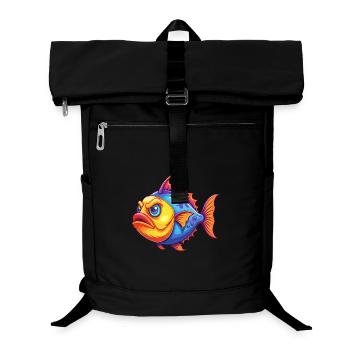 Poisson hachette des profondeurs Dessin animé Kawaii coloré - Sac à dos ordinateur - noir - Devant