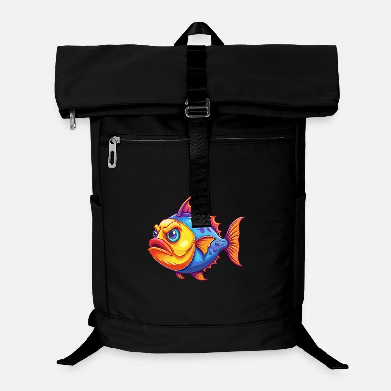 Poisson hachette des profondeurs Dessin animé Kawaii coloré Sac à dos ordinateur