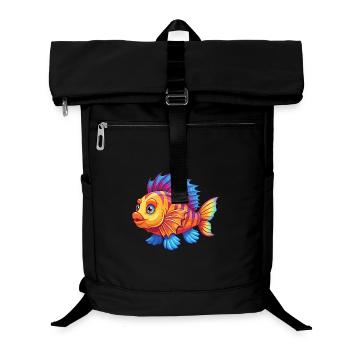Feuerfisch Buntes Kawaii Cartoon Meerestier - Laptop-Rucksack  - Schwarz - Vorne