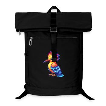 Huppe fasciée coloré Kawaii personnage de dessin animé oiseau - Sac à dos ordinateur - noir - Devant