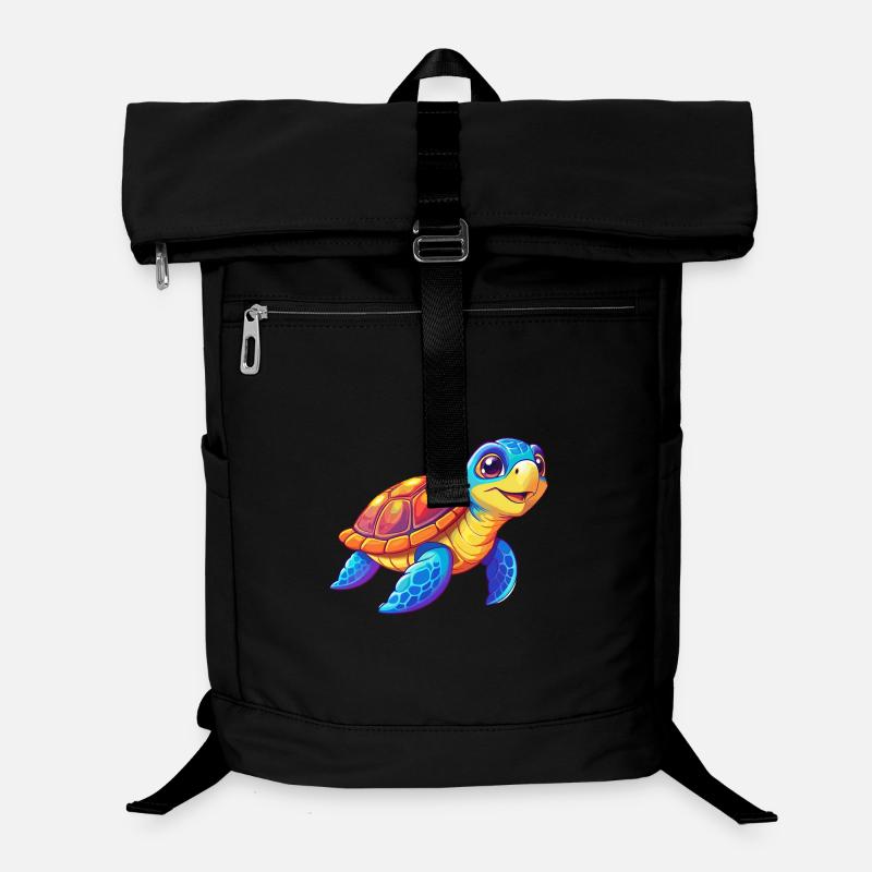 Tortue de mer verte Coloré Kawaii Dessin animé Clipart Sac à dos ordinateur