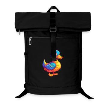 canard coloré Kawaii personnage de dessin animé oiseau - Sac à dos ordinateur - noir - Devant