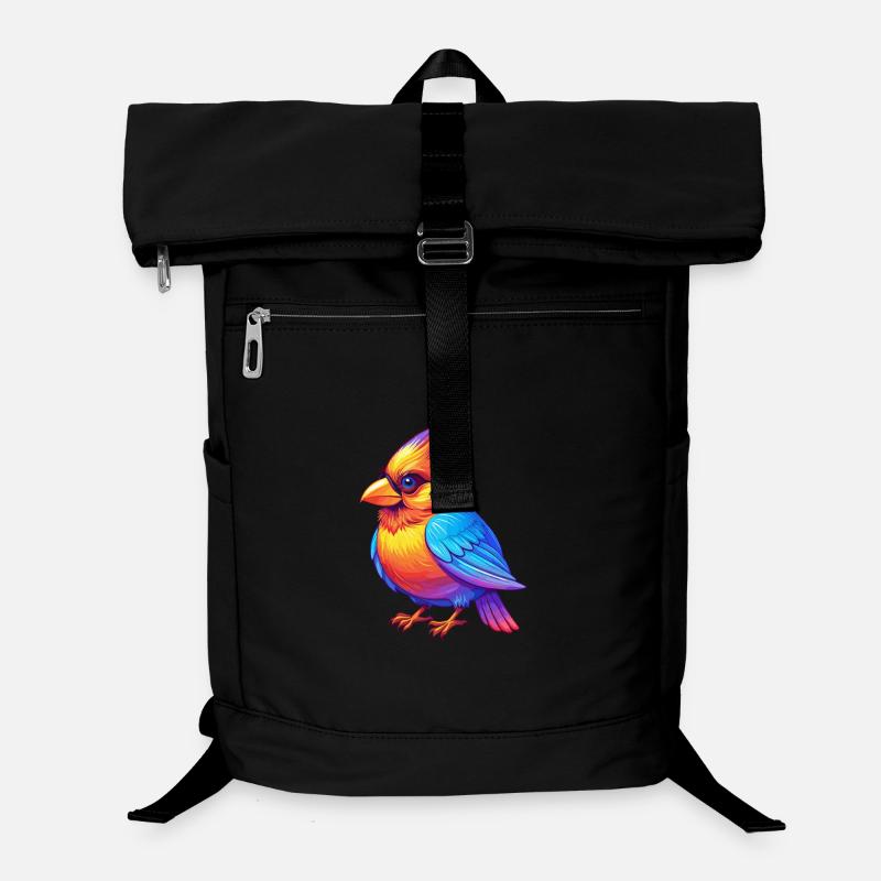 Cardinal coloré Kawaii dessin animé Personnage Oiseau Sac à dos ordinateur