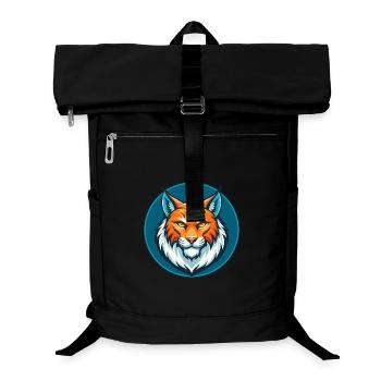 Luchs Niedliche Kawaii Cartoon Clipart Tier Haustier Logo - Laptop-Rucksack  - Schwarz - Vorne