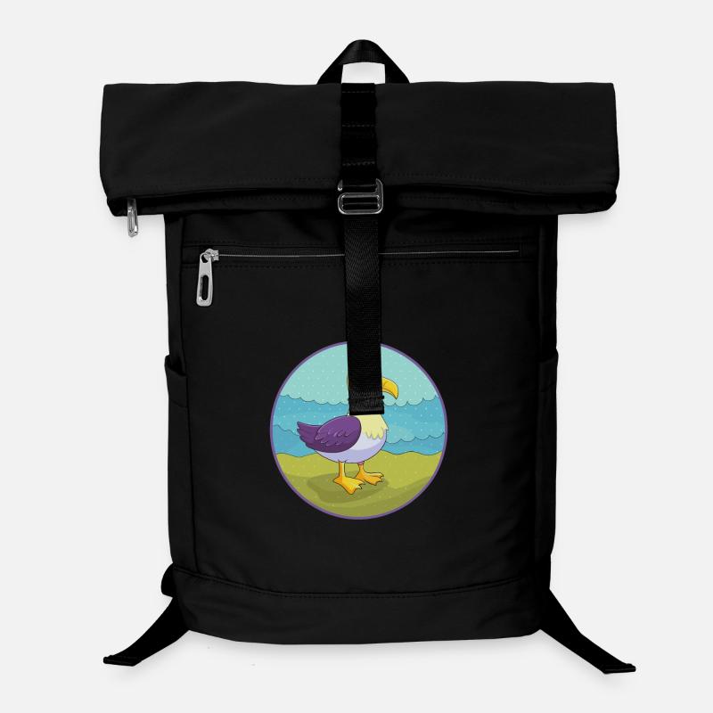 Albatros mignon Kawaii dessin animé Clipart Animal de compagnie Sac à dos ordinateur