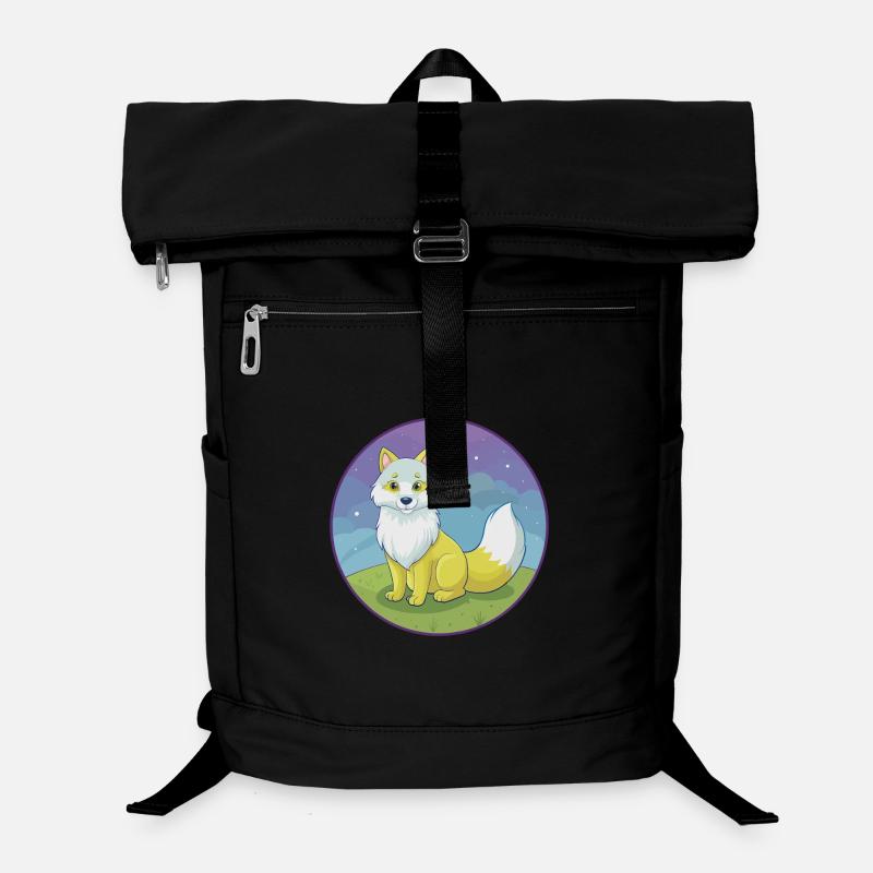 Polarfuchs Niedlich Kawaii Cartoon Clipart Tier Haustier Laptop-Rucksack 