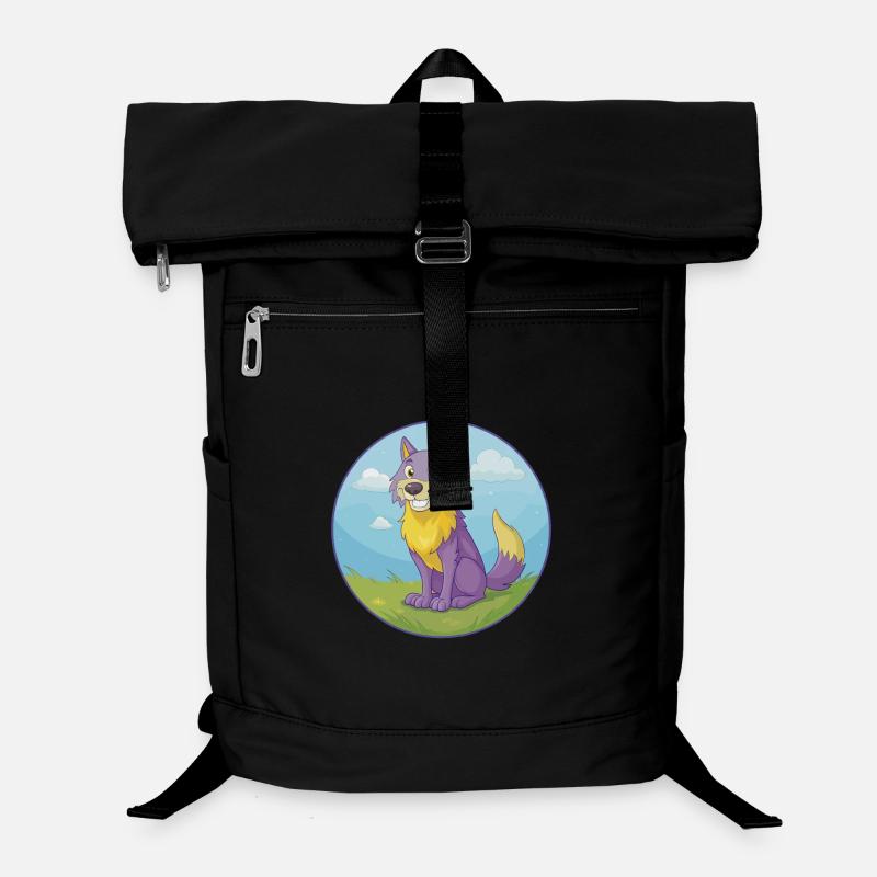 loup mignon kawaii dessin animé clipart animal de compagnie Sac à dos ordinateur