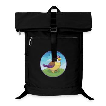 Spatz Niedlich Kawaii Cartoon Clipart Tier Haustier - Laptop-Rucksack  - Schwarz - Vorne