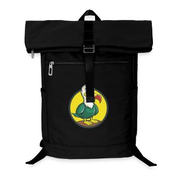 Albatross Cute Kawaii Cartoon Clipart Pet Animal - Laptop Backpack - black - Front