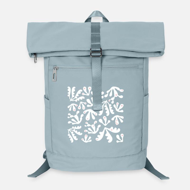 Abstrakte Koralle L Weiß Rosa Punkte Laptop-Rucksack 