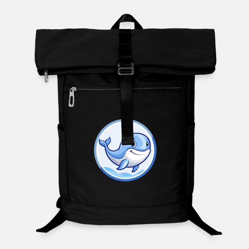 Blue whale Blue Kawaii Cartoon Character Clipart Laptop Backpack