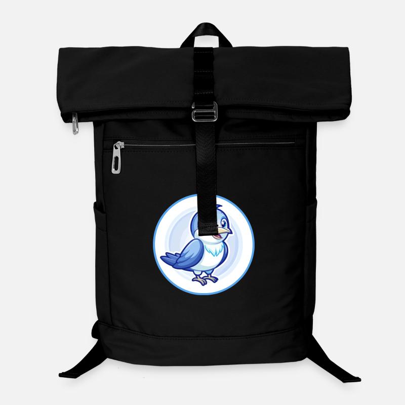 Kuckuck Vogel Blau Kawaii Cartoon Figur Clipart Laptop-Rucksack 