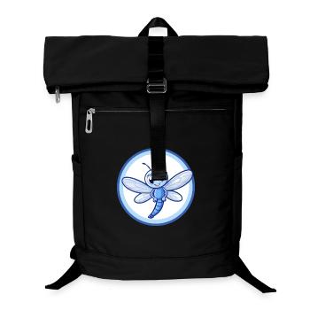 Dragonfly Blue Kawaii Cartoon Character Clipart - Laptop Backpack - black - Front
