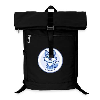 Wolf Blau Kawaii Cartoon Figur Clipart Haustier - Laptop-Rucksack  - Schwarz - Vorne
