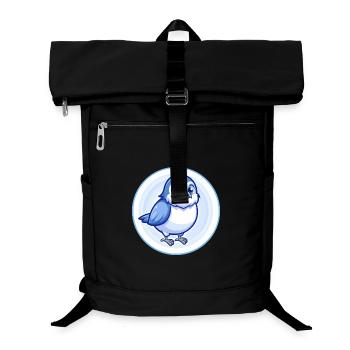 Spatz Blau Kawaii Cartoon Figur Clipart Haustier - Laptop-Rucksack  - Schwarz - Vorne