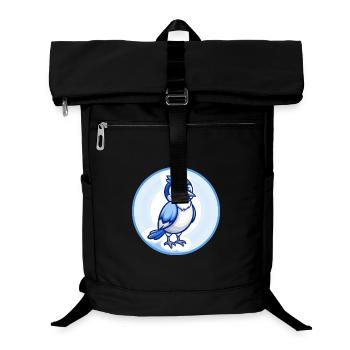 Jay Bird Blau Kawaii Cartoon Figur Clipart Haustier - Laptop-Rucksack  - Schwarz - Vorne