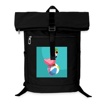 Flamingo, sein Ballon und seine Ananasbrille - Laptop-Rucksack  - Schwarz - Vorne