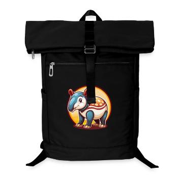 Tapir mignon drôle Kawaii dessin animé Clipart animal de compagnie - Sac à dos ordinateur - noir - Devant