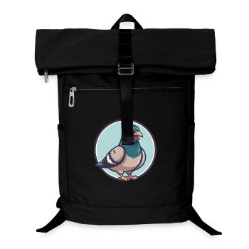 Taube Kawaii Cartoon Figur Tier Haustier Gesicht - Laptop-Rucksack  - Schwarz - Vorne