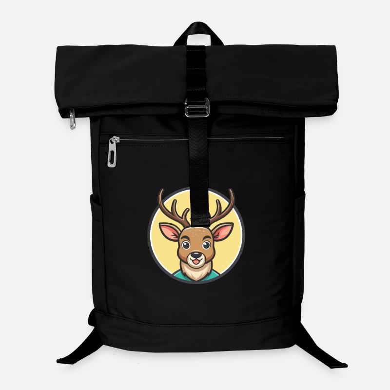 Hirsch Kawaii Cartoon Figur Tier Haustier Gesicht Laptop-Rucksack 