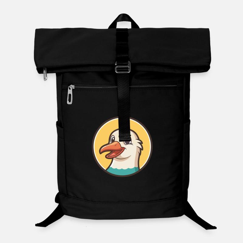 Möwe Kawaii Cartoon Figur Tier Haustier Gesicht Laptop-Rucksack 
