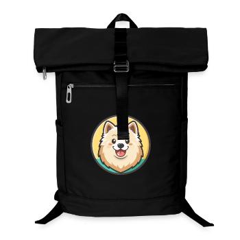 Samoyed Dog Breed Cartoon Character Kawaii Clipart - Laptop Backpack - black - Front