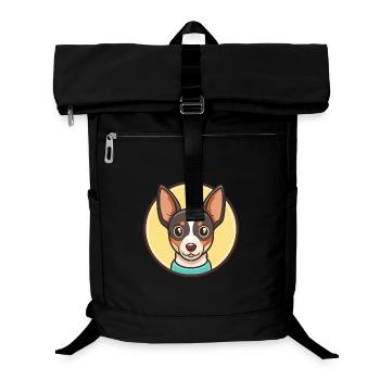 Spielzeug Foxterrier Hund Rasse Cartoon Kawaii Clipart - Laptop-Rucksack  - Schwarz - Vorne