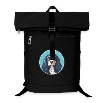 Blauer Picardy Spaniel Hund Rasse Cartoon Kawaii Haustier - Laptop-Rucksack  - Schwarz - Vorne