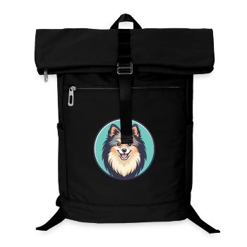 Spitz allemand chien race dessin animé Kawaii Clipart animal de compagnie - Sac à dos ordinateur - noir - Devant