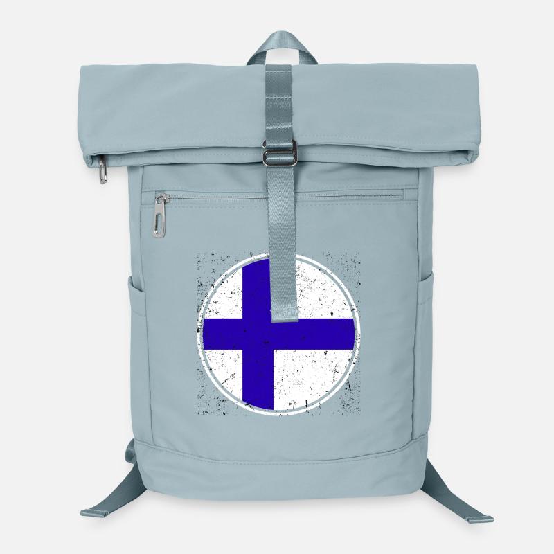 Finnish Flag — Distressed Style & in a Circle Laptop Backpack