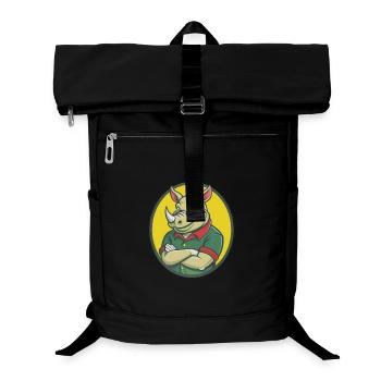 Rhino Cute Kawaii Cartoon Clipart Pet Animal - Laptop Backpack - black - Front