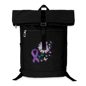 Epilepsy Purple Bow Flower Butterfly - Laptop Backpack - black - Front