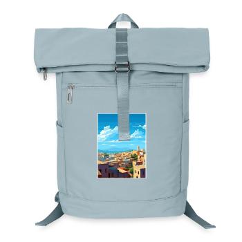 Fès Maroc Affiche de voyage Souvenir Carte Postale Peinture - Sac à dos ordinateur - bleu glacier - Devant